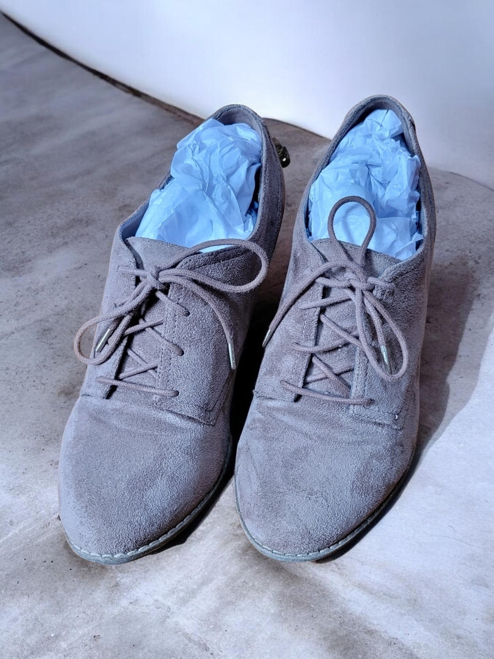 Dr. Scholl's Women's Gray Suede Lace-Up Ankle Booties